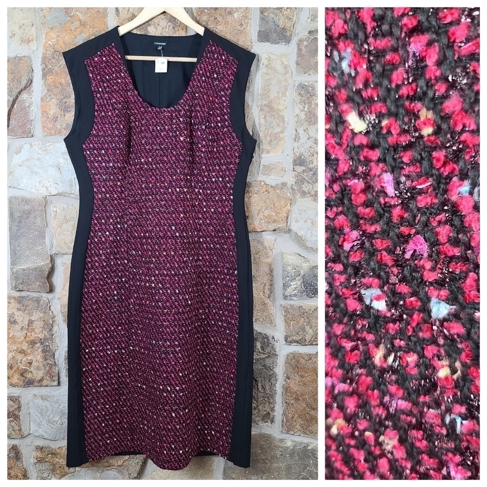 NWT J Peterman 16 Boucle Tweed Sheath Dress
